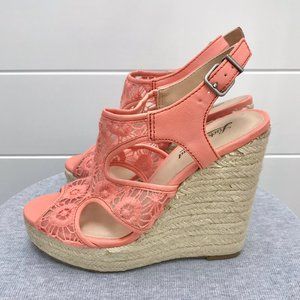 LUCKY BRAND Coral Flower Platform Wedge Espadrille